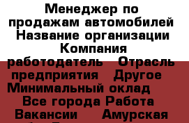 Менеджер по продажам автомобилей › Название организации ­ Компания-работодатель › Отрасль предприятия ­ Другое › Минимальный оклад ­ 1 - Все города Работа » Вакансии   . Амурская обл.,Благовещенск г.